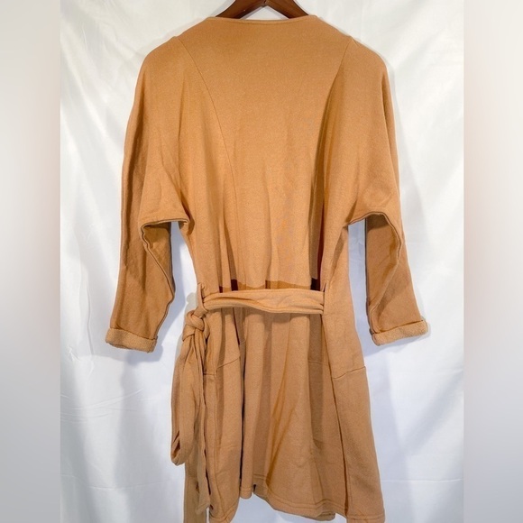 n: Philanthropy Sweatshirt Dress Womens V Neck Tan Long Sleeve Wrap Size Small - Picture 5 of 11